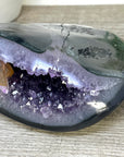 Natural amethyst & Agate Stone Geode with polished Shell - STGE0081