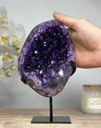Top Quality Natural Amethyst Geode, Metallic Stand Inlcuded - MWS1752