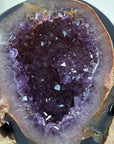 Stunning Natural Amethyst & Agate Polished Geode with metal Stand - MWS1335