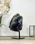 Top Quality Natural Amethyst Geode Specimen with Green Jasper Shell - MWS2823