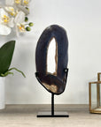 Natural Agate Stone Portal with Metallic Stand - MWS2230