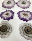 Wholesale Natural Amethyst Stalactite Slices for Jewelry Making - Bulk Flat Set - STS0066