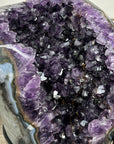 Beautiful Amethyst Geode with Blue Agate Shell - Custom made Metal Stand Included