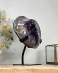Amethyst & Blue Agate Stone Heart Carving - HST0277