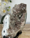 Rare Jasper & Quartz Druzy Stalactite Covered with Calcite Crystals - MWS0383