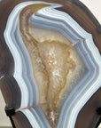 Natural Blue Banded Agate & Quartz Slice from Uruguay - MWS2020