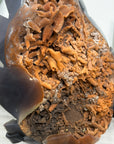 Natural Agate Stone Leaf Carving with Rar Quartz Formation - MWS2497