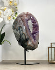 Unique Amethyst Geode with Quartz Shell & Calcite Inclusion - MWS2357