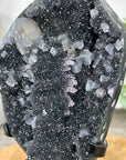 Black Amethyst Galaxy Geode with Calcite Formations - MWS3259