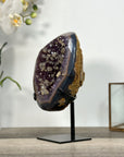 Natural Amethyst Geode with Calcite Inclusions on Stand - MWS2681
