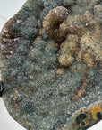 Unique Large Green Sugar Druzy Mineral Specimen with Metallic Stand - MWS1493