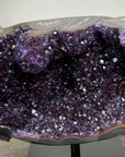 Deep Purple Amethyst Crystal Geode on Stand – Home or Office Decor Display - MWS2628