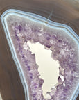 Large Amethyst and Agate Slice Portal with Stand for Home Decor Display - MWS2667