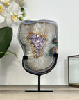 Amethyst Agate Geode Slice onMetal Stand - MWS2905