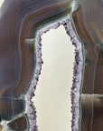 Agate Slice with Amethyst Crystals on Stand for Home Decor Display - MWS2674