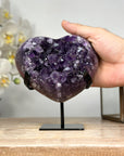 Deep purple Amethyst Heart - Metal Stand included - HST0245