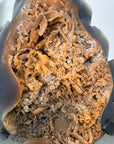 Natural Agate Stone Leaf Carving with Rar Quartz Formation - MWS2497