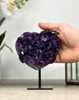 Natural Deep Purple Stone Heart Carving - HST0303