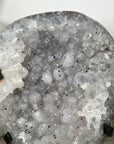 Natural white sugar quartz Geode with Stand - MWS3203