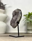 Natural Sugar Amethyst Specimen on Metal Stand - MWS3376