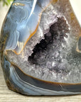 Blue agate & Quartz Stone Flame Carving - FST0164