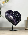 A Grade Uruguayan Amethyst Stone Heart Carving - HST0285