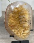 Natural Quartz Geode with Yellow Sugar Quartz Druzy Crystals - MWS2517