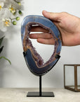 Unique Natural Blue Banded Agate & Amethyst Stone Portal - MWS1942