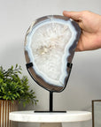 Blue Banded Agate & Quartz Slice - MWS2143