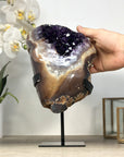 Deep Purple Amethyst Geode with Agate Shell - MWS2188