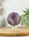 Amethyst & Agate Sphere Geode with Druzy Crystal Interior - SPH0230