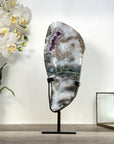 Natural Agate Slice with Amethyst Crystal Cavities for Home Decor Display - MWS2664