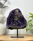 Natural Amethyst, Calcite & Black Hematite Crystal Specimen - MWS3095