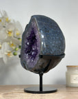 Stunning Amethyst & Agate Geode, Metallic Stand Included - MWS1372