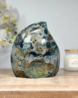 Amethyst & Green Jasper Flame Carving - FST0151