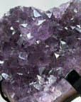 Natural Large Amethyst Heart Carving with Metal Stand - HST0228