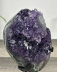Deep Purple Amethyst Geode With Eye Formations on Metal Stand - MWS2763