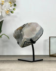 Natural Quartz Druzy Cluster with Metal Stand - MWS2775