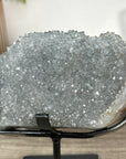 Large Quartz Crystal on Metal Stand – Natural Home Décor Accent - MWS2417