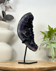Deep Purple Amethyst Geode on Metal Stand - Perfect for Home Decor - MWS3061