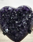 Dark Purple Amethyst Stone Heart with Metallic Stand - HST0328