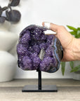 Natural Amethyst & Calcite Formation with Stalactites and Blue Agate Shell - MWS3287