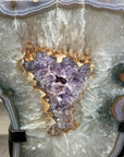 Amethyst Agate Geode Slice onMetal Stand - MWS2905