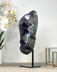 Deep Purple Amethyst Crystal Formation with Metal Stand - MWS2316