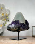 Natural Amethyst Cluster with Unique Calcite Crystal Specimen - MWS1784