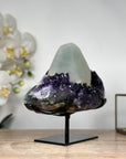 Natural Amethyst Cluster with Unique Calcite Crystal Specimen - MWS1784