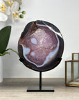 Stunning Agate & Amethyst Geode with Metal Stand - MWS2224