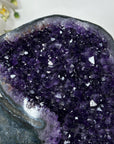 Deep Purple Amethyst Stone Geode Statement Piece on Stand - MWS3032
