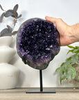 Large Natural Amethyst Geode on Metal Stand - MWS3199