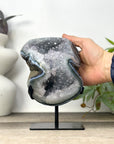 Natural Quartz Geode Statement piece on Stand - MWS3296